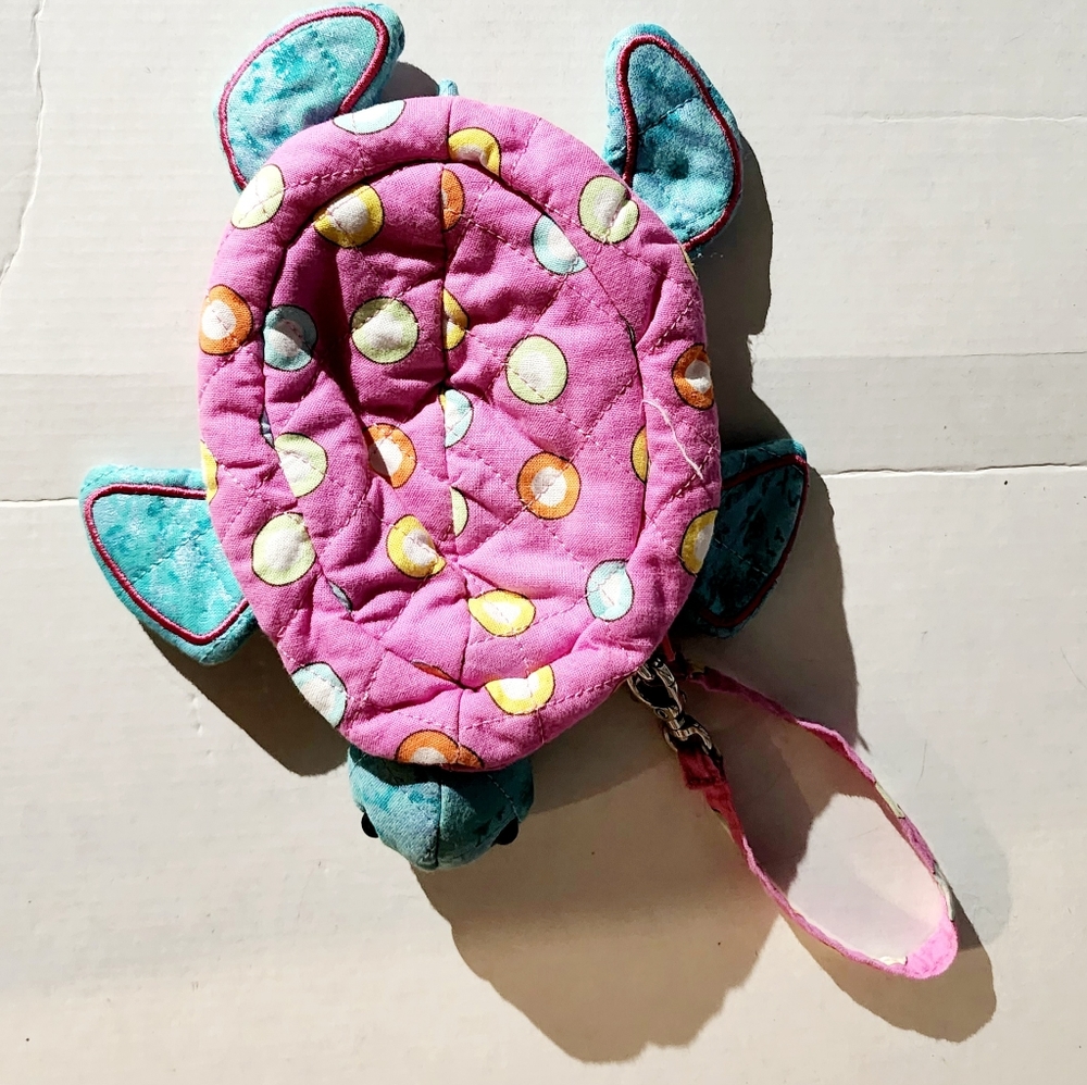 Colorful Seaturtle wristlet pouch - Picture 2 of 9
